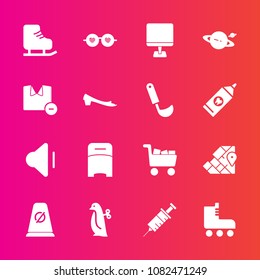 Premium set with fill vector icons. Such as background, winter, atlas, computer, up, drill, travel, commerce, furniture, toy, hippie, fashion, internet, double, road, clinic, sport, world, baby, ice