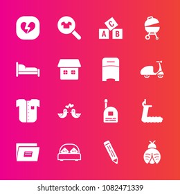 Premium Set With Fill Vector Icons. Such As File, Heart, Home, Fly, Education, Gym, Grill, Furniture, White, Pigeon, Pen, Fashion, Shirt, Butterfly, Bedroom, Double, Woman, Pencil, Young, Female, Bug