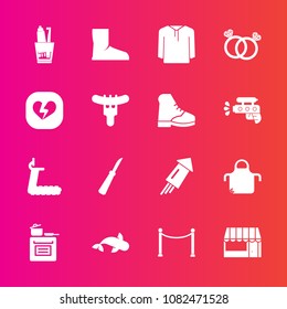 Premium set with fill vector icons. Such as toothbrush, celebration, broken, engagement, romance, dental, sea, boot, supermarket, diamond, health, modern, white, jacket, cook, hotdog, store, treadmill