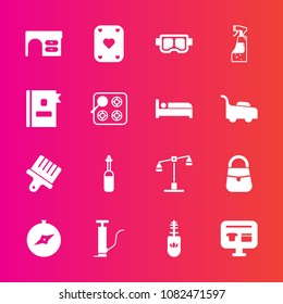 Premium set with fill vector icons. Such as laboratory, sale, black, bottle, brush, spray, poker, work, judge, office, technology, fashion, makeup, north, sea, ecommerce, cart, book, medicine, play
