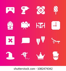 Premium set with fill vector icons. Such as style, space, sign, hipster, game, talk, speech, fashion, universe, underwater, crown, equipment, potato, cosmos, closed, queen, snack, hat, astronomy, sea