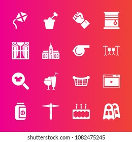Premium set with fill vector icons. Such as human, window, cake, sport, curtain, ice, child, clothes, jar, white, hammer, sand, clothing, sweet, pie, sea, hand, fashion, leisure, light, sandbox, home