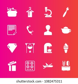 Premium set with fill vector icons. Such as ice, campfire, science, fireplace, food, paint, sweet, present, research, brush, flame, clothing, edit, bonfire, espresso, flight, cafe, drink, kitchen, hot