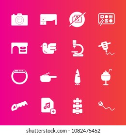 Premium set with fill vector icons. Such as table, raw, sky, smart, bird, photography, business, sweet, vegetable, nature, chinese, photo, office, cream, carrot, equipment, desk, dish, fun, file, joy