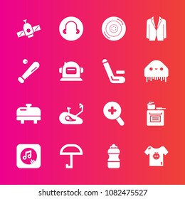 Premium set with fill vector icons. Such as bike, suit, car, bottle, league, glass, technology, sound, orbit, modern, ball, drink, cooking, rain, heater, auto, boiler, clothing, home, business, baby