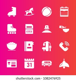 Premium set with fill vector icons. Such as directory, leisure, sign, call, white, skating, exercise, button, speed, file, menu, transportation, transport, calendar, skate, telephone, horse, kitchen