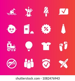 Premium set with fill vector icons. Such as space, alcohol, slipper, safety, security, rocket, red, lifebuoy, toy, parachute, transport, jump, parachuting, conditioner, technology, wine, new, fashion