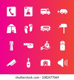 Premium set with fill vector icons. Such as fire, finance, brush, table, seasoning, home, hospital, cutlery, money, sack, salt, book, knife, makeup, health, warm, pepper, ambulance, fork, internet, up