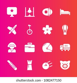 Premium Set With Fill Vector Icons. Such As White, Research, Motorbike, Cutter, Biker, Fashion, Briefcase, Car, Bag, Science, Piglet, Chemistry, Rider, Pan, Sport, Bowling, Cooking, Dress, Ball, Pork