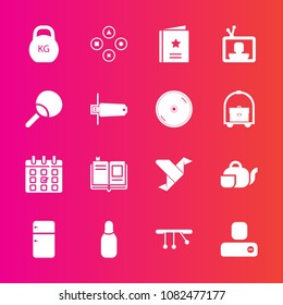 Premium set with fill vector icons. Such as art, literature, beverage, fun, technology, household, game, play, textbook, japanese, paper, timetable, cone, favour, favorite, sport, contact, kilogram