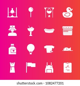 Premium set with fill vector icons. Such as heart, laboratory, drop, science, child, pinafore, fireplace, mouthwash, chemistry, flag, care, chef, extreme, female, fish, duck, cook, uniform, bonfire