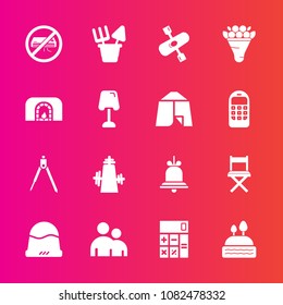 Premium set with fill vector icons. Such as alarm, plastic, cap, doughnut, water, dessert, seat, conditioner, instrument, background, fashion, river, kayak, cake, business, divider, kayaking, finance