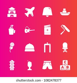 Premium set with fill vector icons. Such as bar, home, light, asia, sound, traffic, mic, vessel, temple, notification, armchair, chair, drink, karaoke, lamp, culture, template, play, aircraft, hat