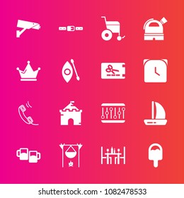 Premium set with fill vector icons. Such as king, food, bonfire, royal, discount, observatory, kayak, phone, coffee, bar, belt, campfire, ship, activity, fireplace, wind, alcohol, architecture, castle