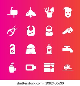 Premium set with fill vector icons. Such as sand, hot, cap, post, energy, motel, message, privacy, hygiene, hat, battery, white, sign, fashion, health, clean, electricity, hipster, present, travel