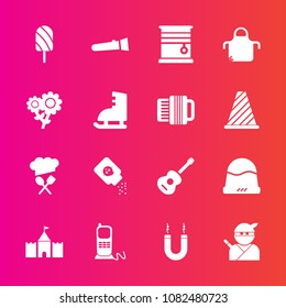 Premium set with fill vector icons. Such as interior, stationary, business, restaurant, powder, fashion, samurai, chief, flashlight, home, japanese, sign, magnet, cap, musical, weapon, white, phone