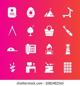 Premium set with fill vector icons. Such as music, love, nature, element, communication, decoration, cap, chocolate, headwear, drum, sea, grain, instrument, table, phone, harvest, lighthouse, wheat