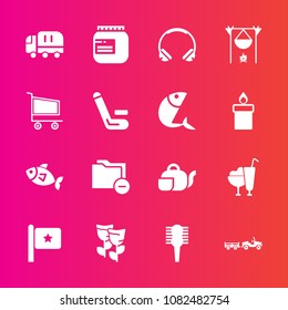 Premium set with fill vector icons. Such as hair, business, audio, tea, flag, floral, music, nation, jar, seafood, modern, brush, cream, car, document, fish, beverage, white, transport, beauty, comb
