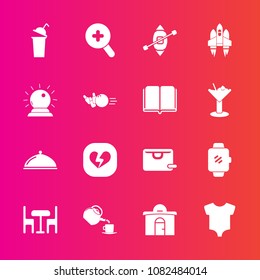 Premium set with fill vector icons. Such as sport, clothing, ship, restaurant, real, business, ball, baby, service, glass, sailboat, fun, , watch, zoom, technology, cup, bowling, tea, clothes, space