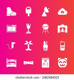 Premium set with fill vector icons. Such as kitty, palm, boot, photo, hygiene, signal, dentistry, music, dental, cute, food, fashion, stationary, tie, cloud, elegance, menu, award, animal, health, cat