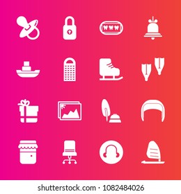 Premium set with fill vector icons. Such as food, sea, equipment, belt, gift, surf, black, wind, glass, interior, pacifier, photo, image, jam, armchair, work, helmet, lock, white, sign, calligraphy