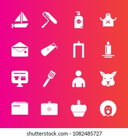 Premium set with fill vector icons. Such as man, travel, ecommerce, roller, medical, fun, kitchen, transportation, circus, bunny, cake, food, male, business, rabbit, emergency, paper, holiday, brush