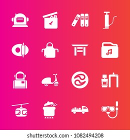 Premium set with fill vector icons. Such as astronaut, delivery, blue, office, japan, ball, machine, mask, play, rail, cosmonaut, train, water, helmet, science, space, bear, food, scan, bike, mon, pot