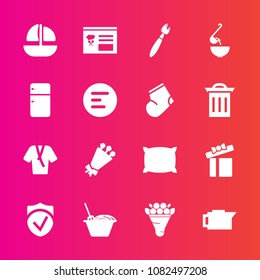 Premium set with fill vector icons. Such as noodle, spoon, bed, check, boat, floral, vessel, fridge, household, security, button, ocean, white, food, espresso, pillow, decoration, beautiful, dinner