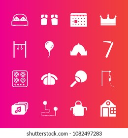 Premium set with fill vector icons. Such as summer, table, timetable, fashion, tennis, double, gas, oven, flip, cook, sport, destination, beach, calendar, estate, pinafore, point, leisure, salmon, bed