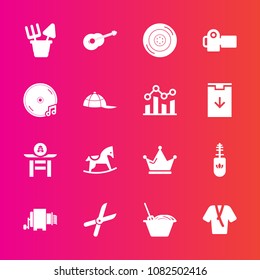 Premium set with fill vector icons. Such as musical, camera, crown, queen, photo, cut, cute, photographer, music, japanese, culture, makeup, child, mascara, noodle, black, wheel, background, guitar