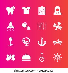 Premium set with fill vector icons. Such as health, young, cup, circus, food, rudder, cooking, global, kitchen, insect, marine, girl, picture, face, anchor, new, shirt, lady, white, healthy, helm, car