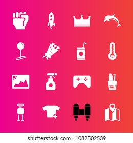 Premium set with fill vector icons. Such as cyborg, clothing, clothes, dental, concept, android, finger, futuristic, crown, shirt, technology, craft, pin, image, dolphin, hand, picture, chemical, road