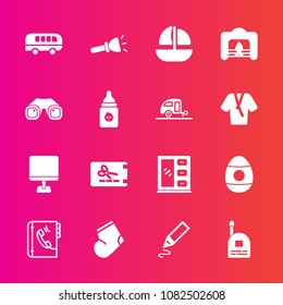 Premium set with fill vector icons. Such as coupon, easter, discount, warm, winter, boat, office, transportation, communication, book, pen, cabinet, decoration, boy, child, stationery, laptop, road