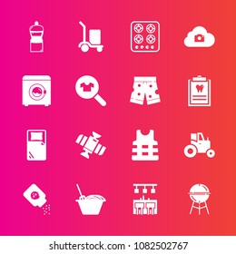 Premium set with fill vector icons. Such as planet, web, grill, cooking, bar, baby, package, field, tractor, space, noodle, delivery, gas, chinese, kitchen, cook, barbecue, bbq, cleaner, agricultural