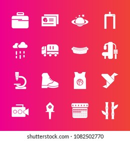 Premium set with fill vector icons. Such as bamboo, equipment, birdhouse, spring, sport, origami, boot, asia, calendar, globe, handle, basketball, research, biology, asian, report, bird, paper, camera