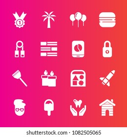 Premium set with fill vector icons. Such as health, internet, snack, icecream, , cheeseburger, toy, retro, flame, hipster, winner, food, building, fire, news, burger, bear, business, award, healthy
