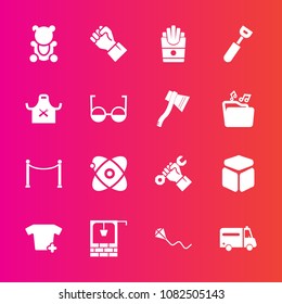 Premium set with fill vector icons. Such as teddy, hospital, old, clothing, potato, finger, bear, sky, industry, astronomy, kite, fluffy, clothes, water, builder, cube, shirt, well, summer, joy, space