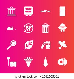 Premium set with fill vector icons. Such as pink, electric, plant, utensil, nature, flower, iron, cooking, work, fridge, banking, healthy, refrigerator, drawer, food, finance, airplane, file, sofa