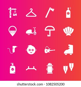 Premium set with fill vector icons. Such as paint, wrench, cloakroom, music, happy, cute, safety, dentistry, spanner, fashion, guitar, fire, up, department, baby, tool, musical, construction, hydrant