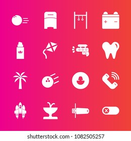 Premium set with fill vector icons. Such as fountain, button, full, fashion, profile, , avatar, switch, deactivate, bedroom, battery, rocket, pin, sport, craft, perfume, double, aroma, exercise, fun