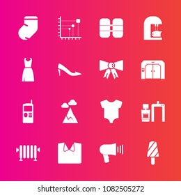 Premium set with fill vector icons. Such as landscape, dessert, communication, cylinder, scan, phone, kid, cell, hot, machine, oxygen, business, telephone, sky, speaker, megaphone, baby, data, diagram