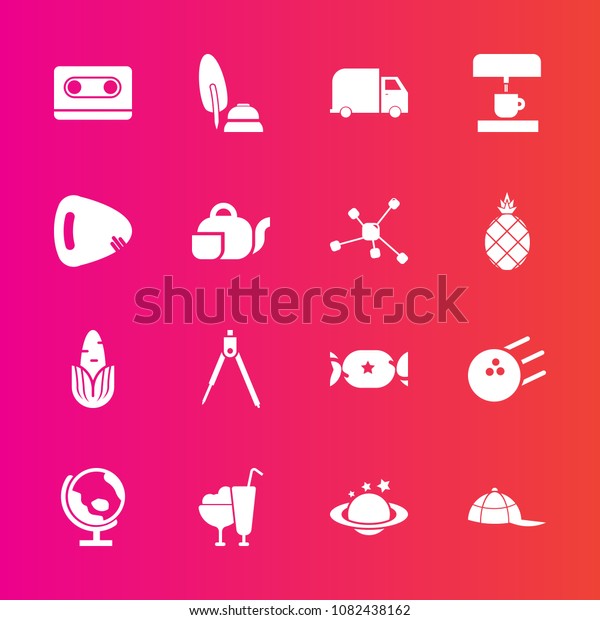Premium set with fill vector icons. Such as tape,\
globe, ink, planet, pen, space, fresh, bowling, instrument, white,\
fashion, ball, fun, global, calligraphy, vegetable, engineering,\
nature, hat, earth