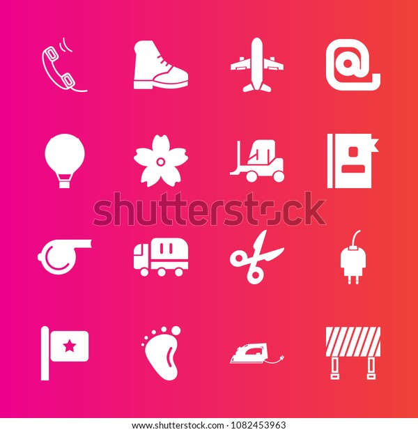 Premium set with fill vector icons. Such as power,\
work, national, cut, street, cable, phone, transport, object, iron,\
traffic, technology, baby, energy, whistle, flag, sky, car, foot,\
cargo, road