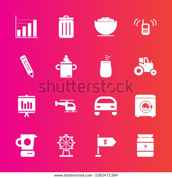 Premium set with fill vector icons. Such as\
finance, fitness, white, location, recycling, trash, nutrition,\
vehicle, phone, call, health, london, machine, kitchen, bin,\
transport, wheel,\
housework