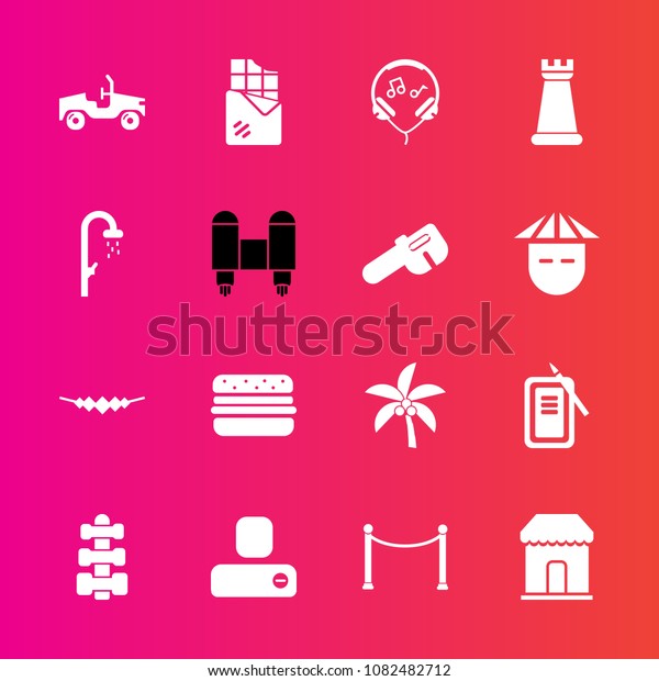 Premium set with fill vector icons. Such as food,\
fitness, ink, leaf, palm, chess, japan, tool, shower, hamburger,\
nature, tropical, necklace, accessory, car, inkstone, sweet, water,\
gym, sale, modern