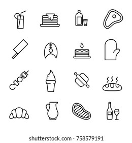 Premium set of food line icons. Simple pictograms pack. Stroke vector illustration on a white background. Modern outline style icons collection. 