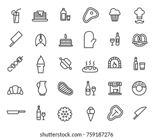 Premium set of food line icons. Simple pictograms pack. Stroke vector illustration on a white background. Modern outline style icons collection. 