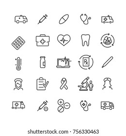 Premium Set Of Healthcare Line Icons. Simple Pictograms Pack. Stroke Vector Illustration On A White Background. Modern Outline Style Icons Collection. 