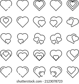 Premium set of heart line icons. Simple pictograms pack. Stroke vector illustration on a white background. Modern outline style icons collection