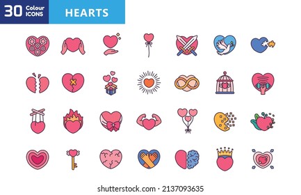Premium set of heart line icons. Simple pictograms pack. Modern outline style icons collection. Design elements for Valentine's day.